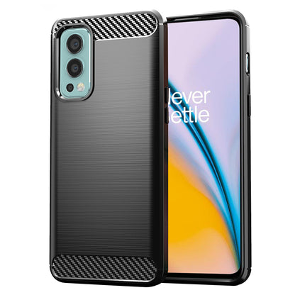 Fodral för OnePlus Nord 2 5G, Techsuit, Kolfiber, Svart