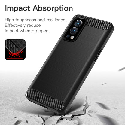 Fodral för OnePlus Nord 2 5G, Techsuit, Kolfiber, Svart