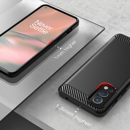 Fodral för OnePlus Nord 2 5G, Techsuit, Kolfiber, Svart