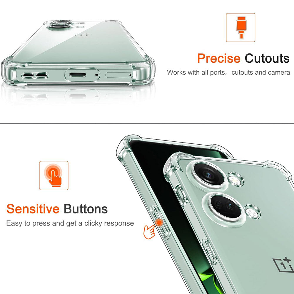 Fodral för OnePlus Nord 3, Techsuit, Stötsäker Klar, Transparent