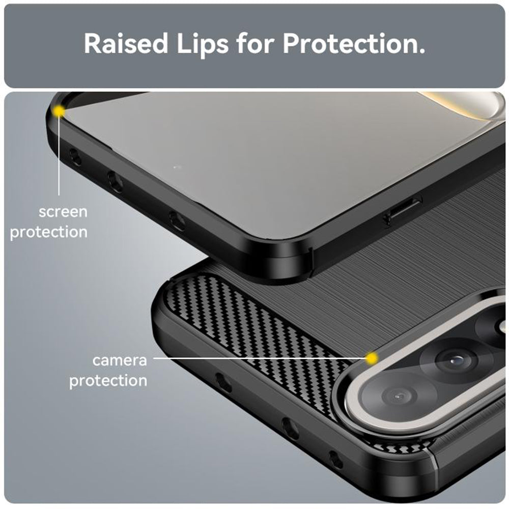 Fodral för OnePlus Nord 5, Techsuit, Kolfiber, Svart