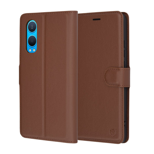 Fodral för OnePlus Nord CE4 Lite, Techsuit, Leather Folio, Brun