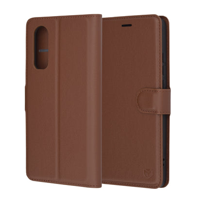 Fodral för OnePlus Nord CE4 Lite, Techsuit, Leather Folio, Brun