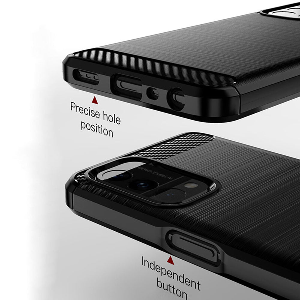Fodral för OnePlus Nord N200 5G / Oppo A74 5G / A54 5G, Techsuit, Kolfiber, Svart