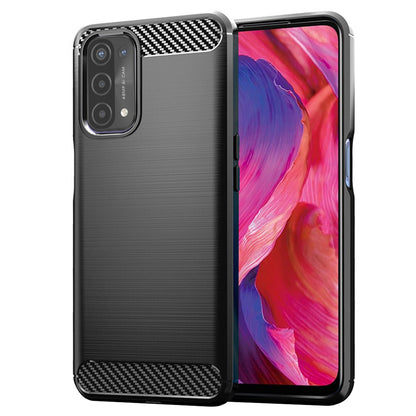 Fodral för OnePlus Nord N200 5G / Oppo A74 5G / A54 5G, Techsuit, Kolfiber, Svart