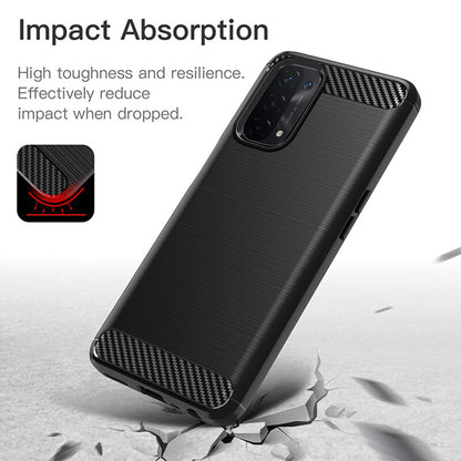 Fodral för OnePlus Nord N200 5G / Oppo A74 5G / A54 5G, Techsuit, Kolfiber, Svart