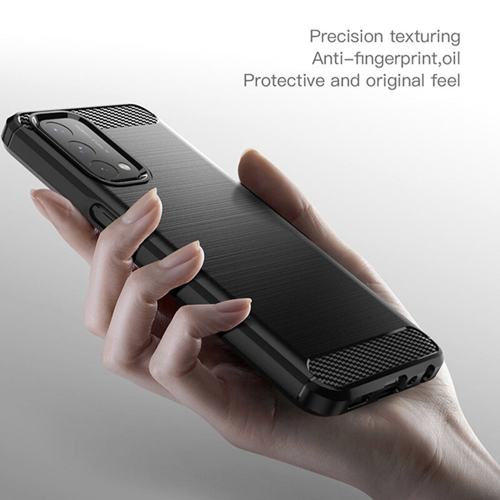 Fodral för OnePlus Nord N200 5G / Oppo A74 5G / A54 5G, Techsuit, Kolfiber, Svart