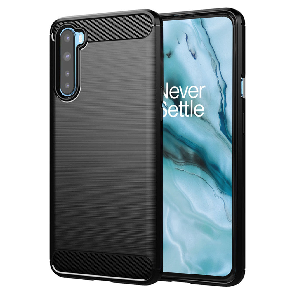 Fodral för OnePlus Nord, Techsuit, Kolfiber, Svart