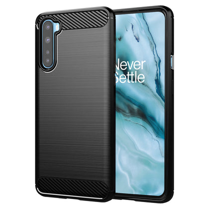 Fodral för OnePlus Nord, Techsuit, Kolfiber, Svart