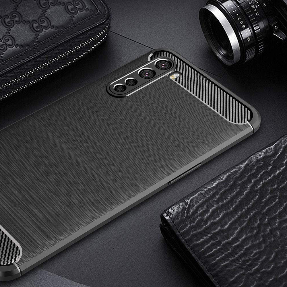Fodral för OnePlus Nord, Techsuit, Kolfiber, Svart