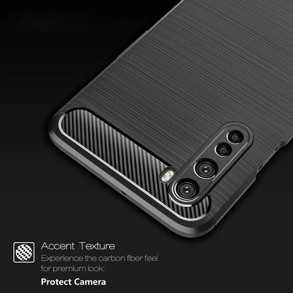Fodral för OnePlus Nord, Techsuit, Kolfiber, Svart