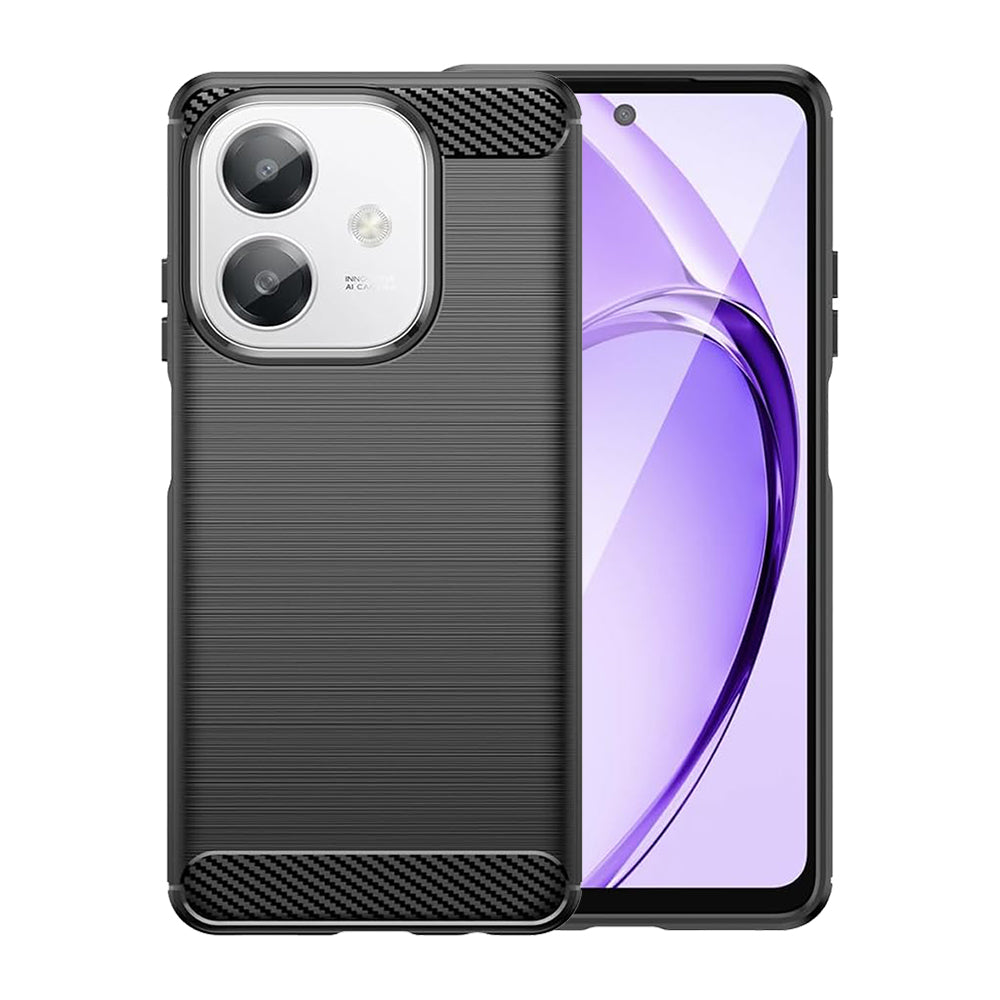 Fodral för Oppo A3 4G / A3, Techsuit, Kolfiber, Svart