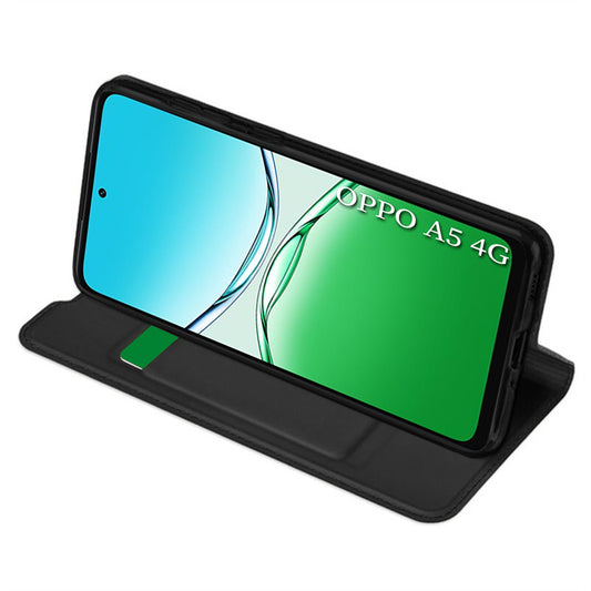 Fodral för Oppo A5 4G / A5 5G, Techsuit, Magskin Book, Svart