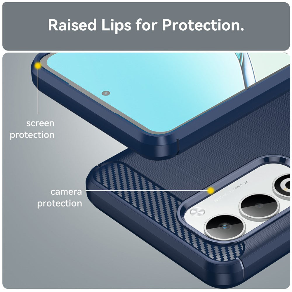 Fodral för Oppo A5 4G, Techsuit, Kolfiber, Blå