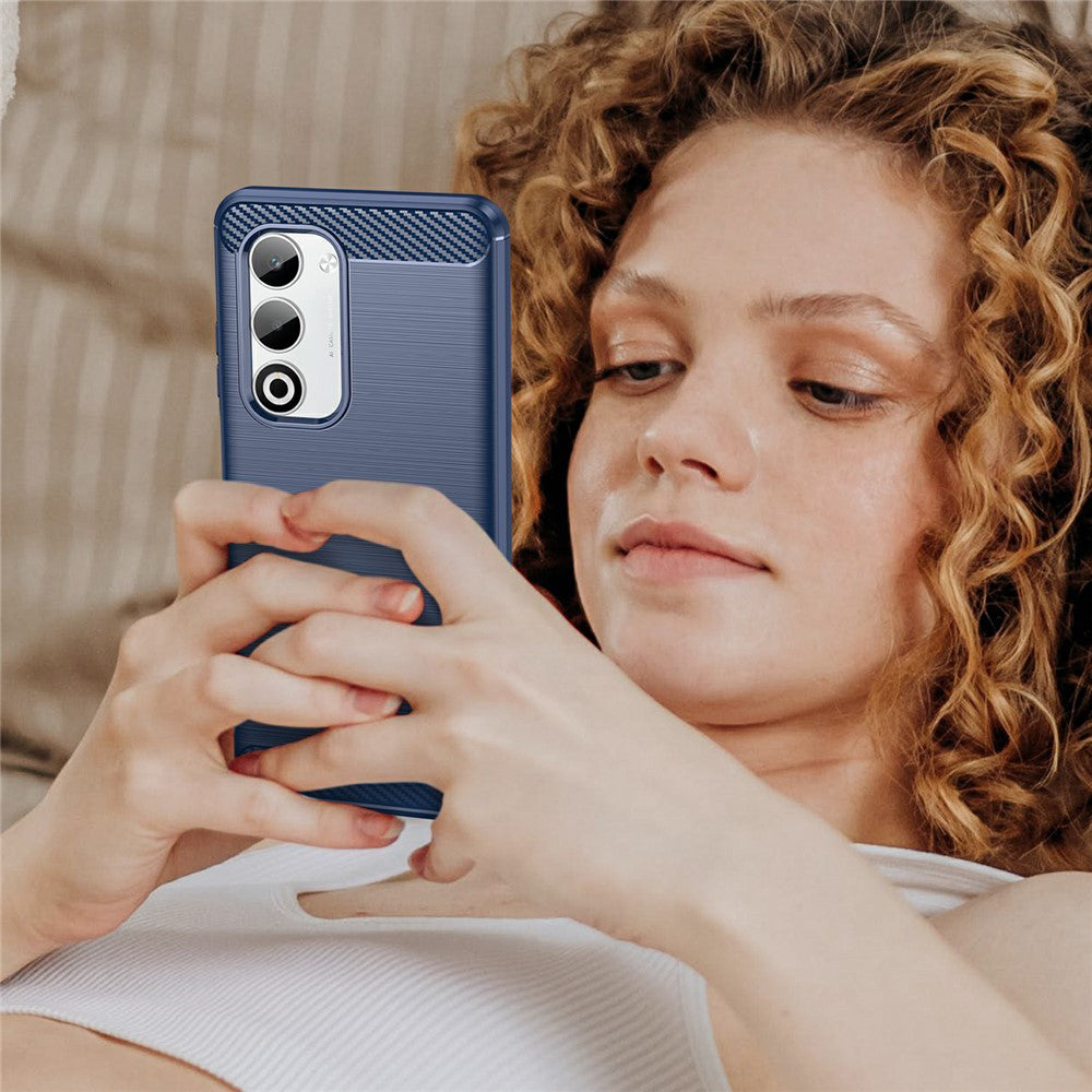 Fodral för Oppo A5 4G, Techsuit, Kolfiber, Blå
