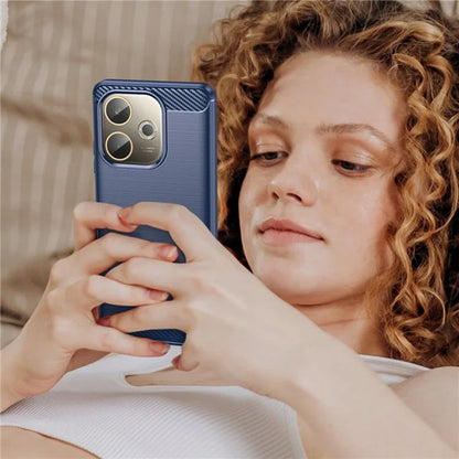 Fodral för Oppo A5 Pro 4G / A5 Pro, Techsuit, Kolfiber, Blå