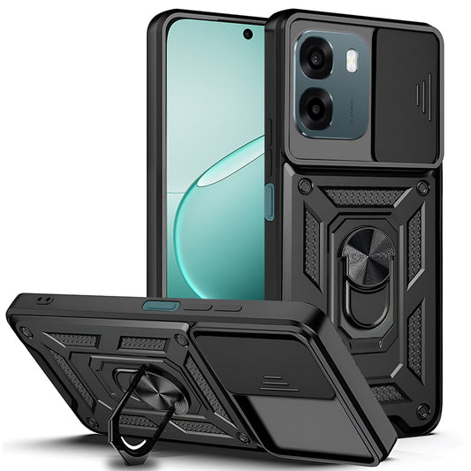 Skyddsfodral för Oppo A6 4G, Techsuit, CamShield, Svart