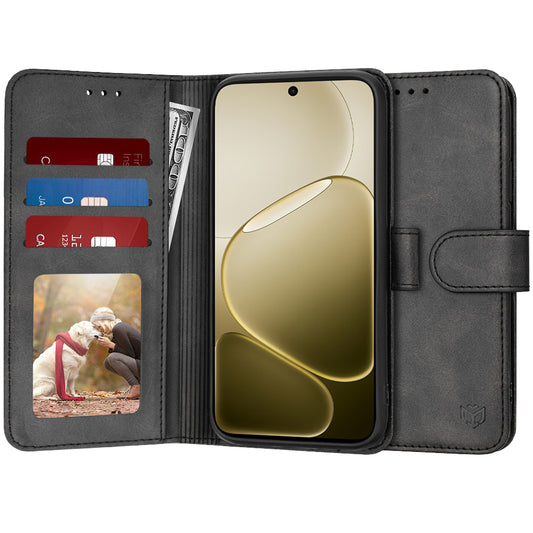 Fodral för Oppo A6 4G, Techsuit, Diary Book, Svart