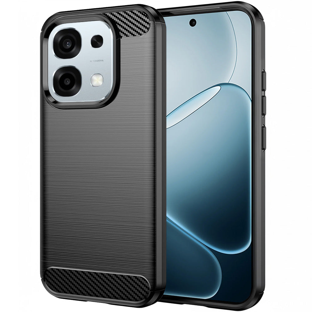 Skyddsfodral för Oppo A6 Pro 5G / A6 Pro 4G, Techsuit, Kolfiber, Svart