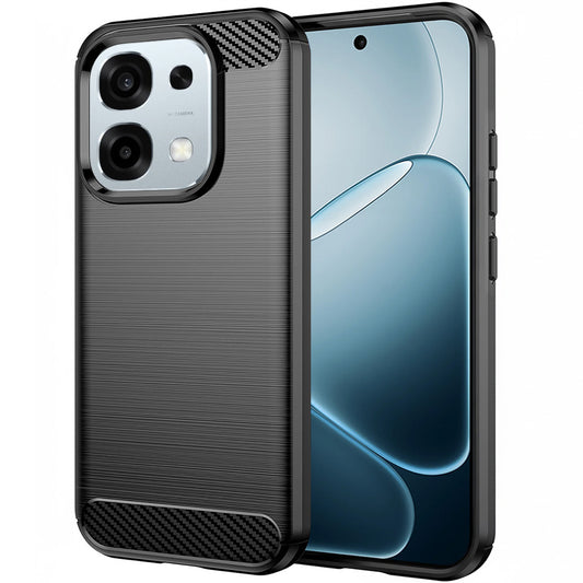 Skyddsfodral för Oppo A6 Pro 5G / A6 Pro 4G, Techsuit, Kolfiber, Svart
