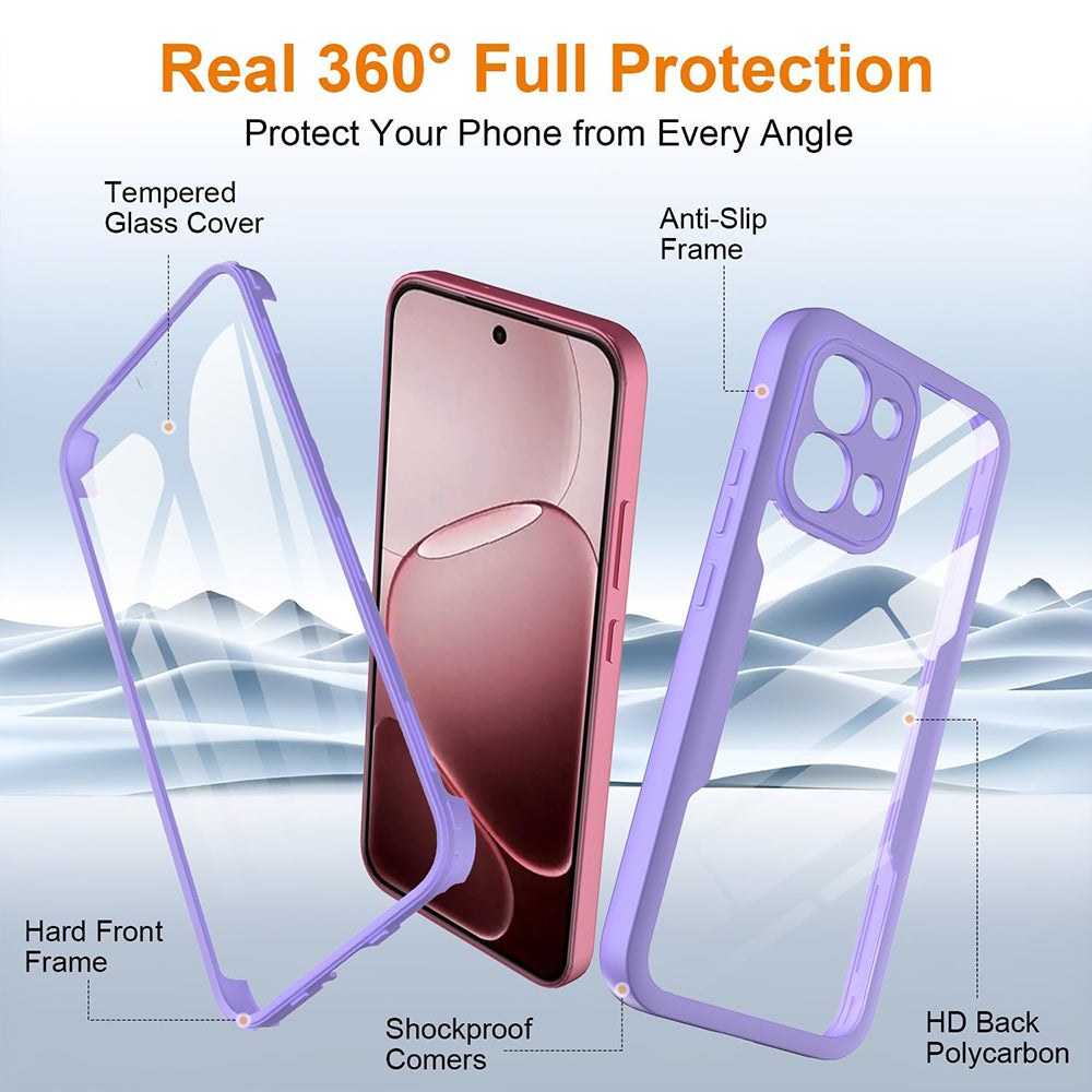 Fodral för Oppo A6 Pro 5G / A6 Pro 4G, Techsuit, ColorVerse 360, Lila