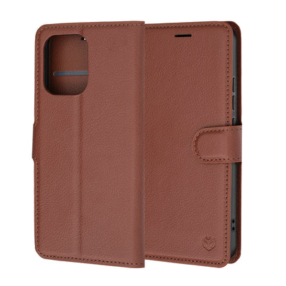 Fodral för Oppo A6 Pro 5G / A6 Pro 4G, Techsuit, Läderfolio, Brun
