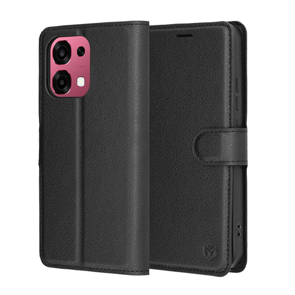 Fodral för Oppo A6 Pro 5G / A6 Pro 4G, Techsuit, Leather Folio, Svart