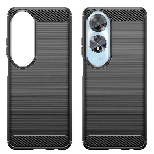 Fodral för Oppo A60, Techsuit, Kolfiber, Svart