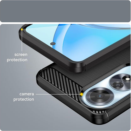 Fodral för Oppo A60, Techsuit, Kolfiber, Svart