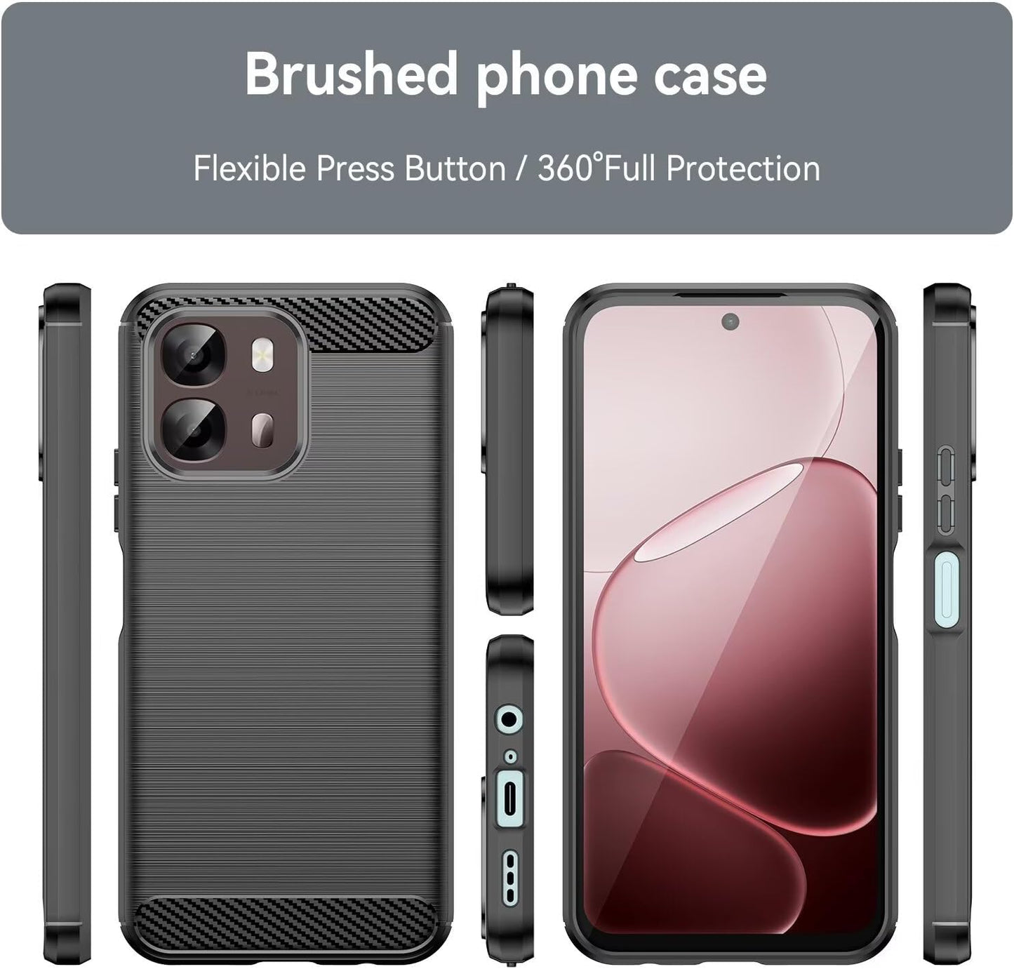 Fodral för Oppo A6k 4G / A6x 4G / A6x / A6 4G, Techsuit, Kolfiber, Blå