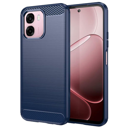 Fodral för Oppo A6k 4G / A6x 4G / A6x / A6 4G, Techsuit, Kolfiber, Blå