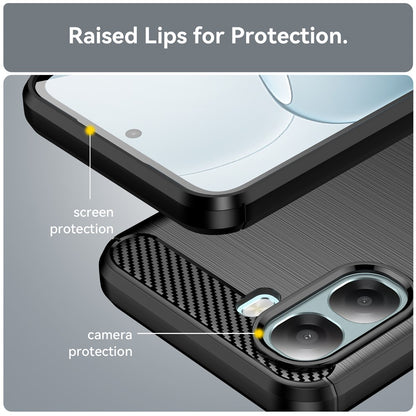 Skyddsfodral för Oppo A6x 4G / A6x, Techsuit, Kolfiber, Svart