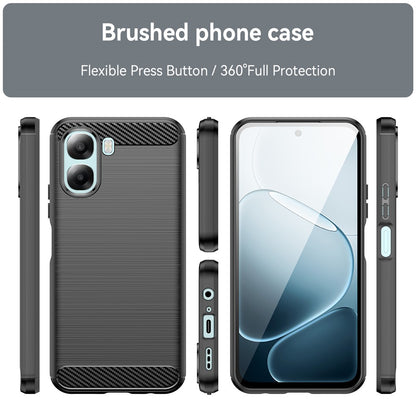 Skyddsfodral för Oppo A6x 4G / A6x, Techsuit, Kolfiber, Svart