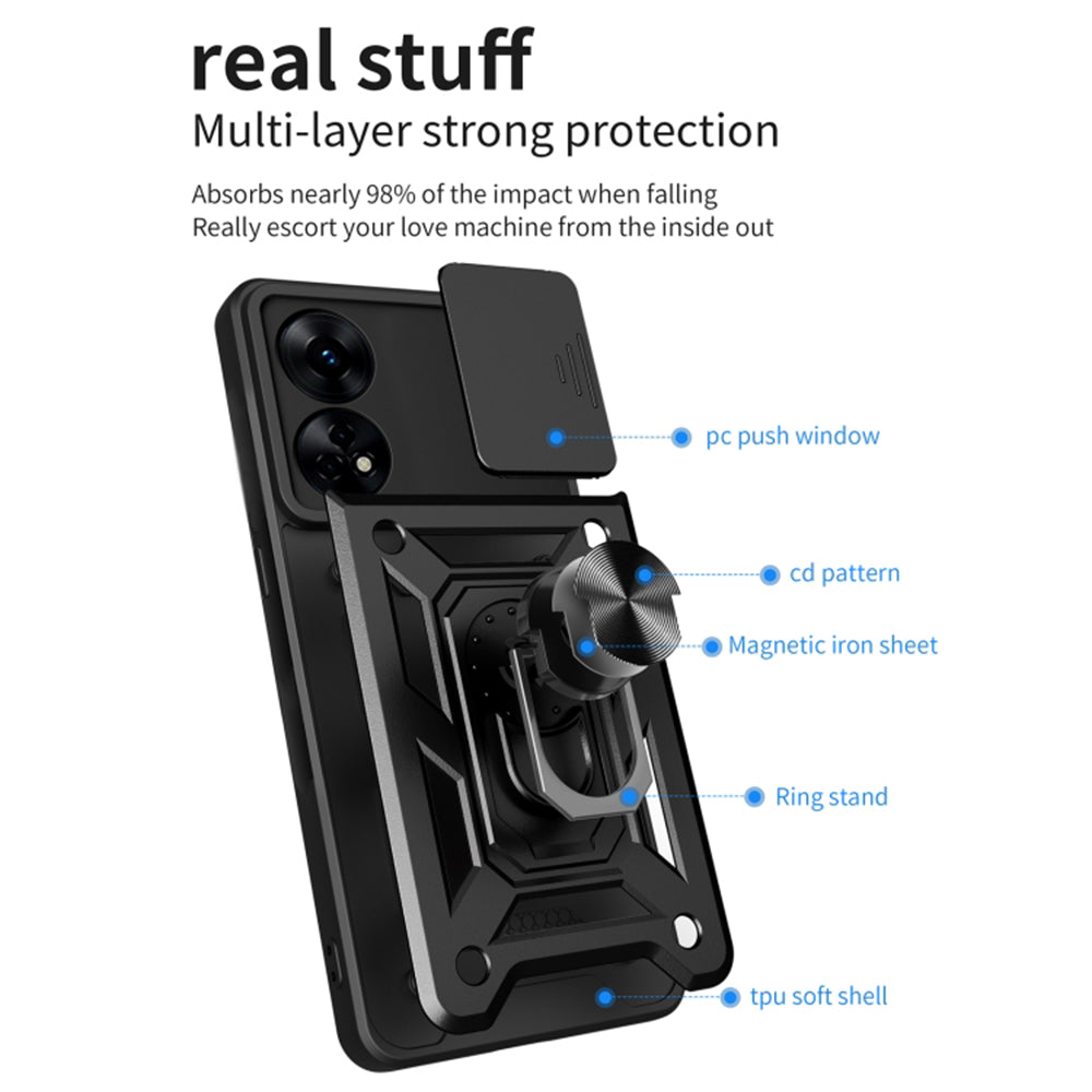 Fodral för Oppo A78 4G, Techsuit, CamShield, Svart
