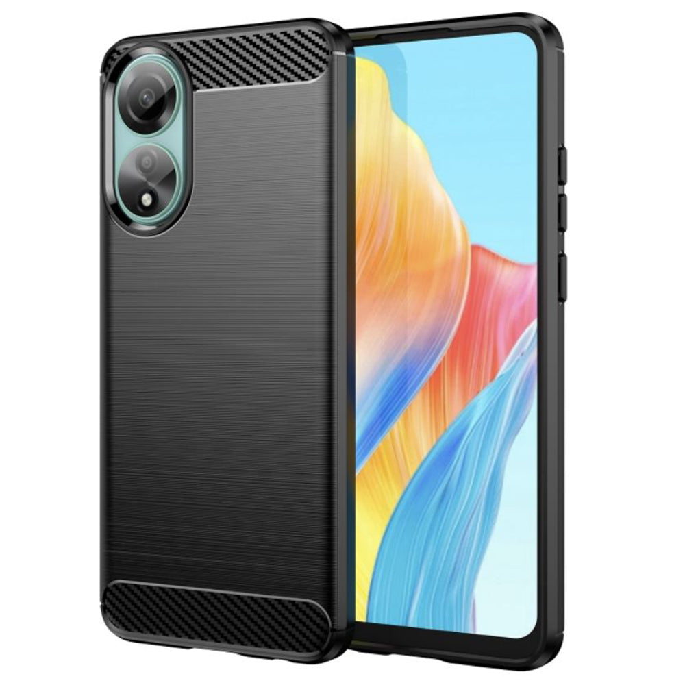Fodral för Oppo A78 4G, Techsuit, Kolfiber, Svart