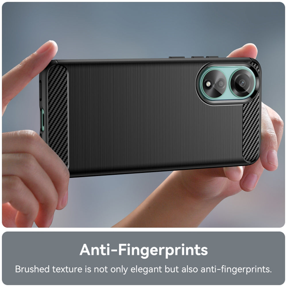 Fodral för Oppo A78 4G, Techsuit, Kolfiber, Svart