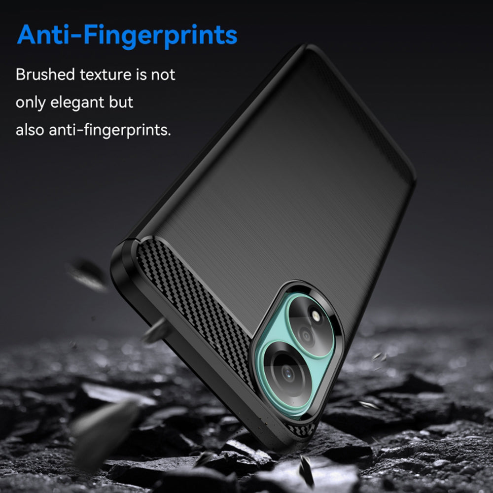 Fodral för Oppo A78 4G, Techsuit, Kolfiber, Svart