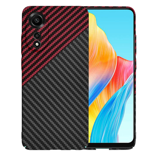 Fodral för Oppo A78 4G, Techsuit, Carbonite FiberShell, Svart Röd