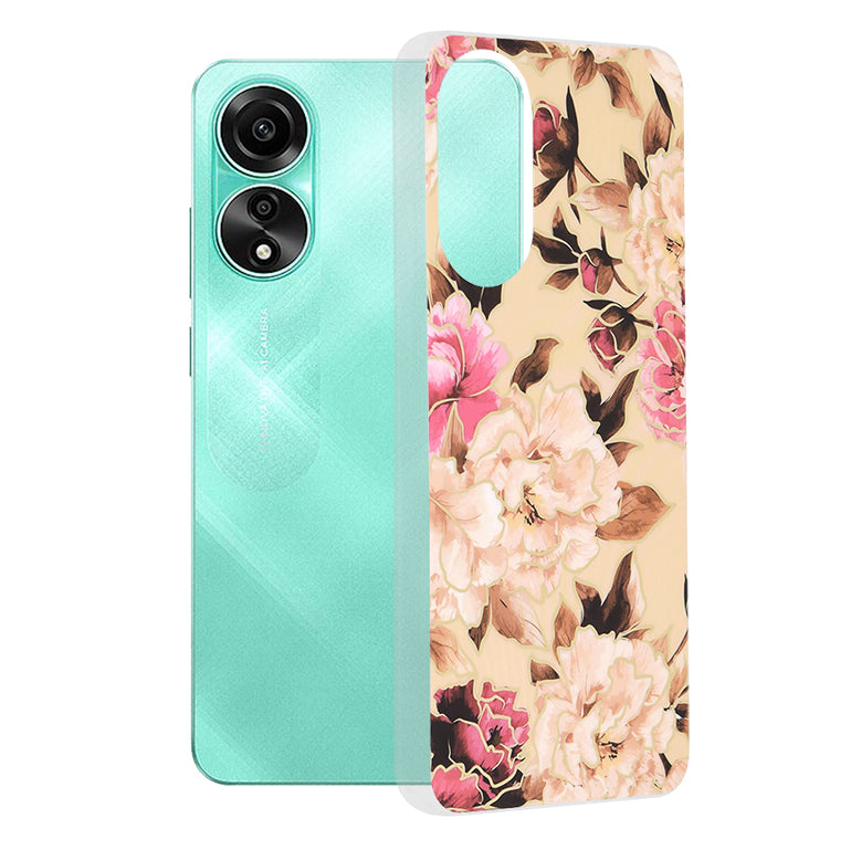 Fodral för Oppo A78 4G, Techsuit, Marble, Beige