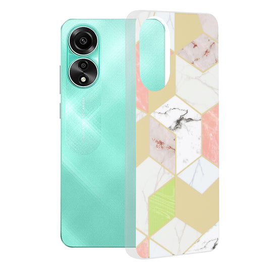 Fodral för Oppo A78 4G, Techsuit, Marble, Lila