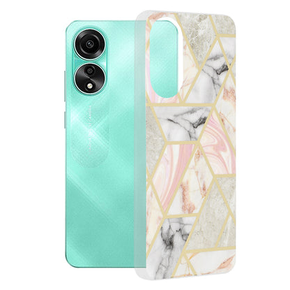 Fodral för Oppo A78 4G, Techsuit, Marble, Rosa