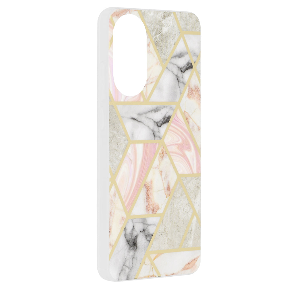Fodral för Oppo A78 4G, Techsuit, Marble, Rosa