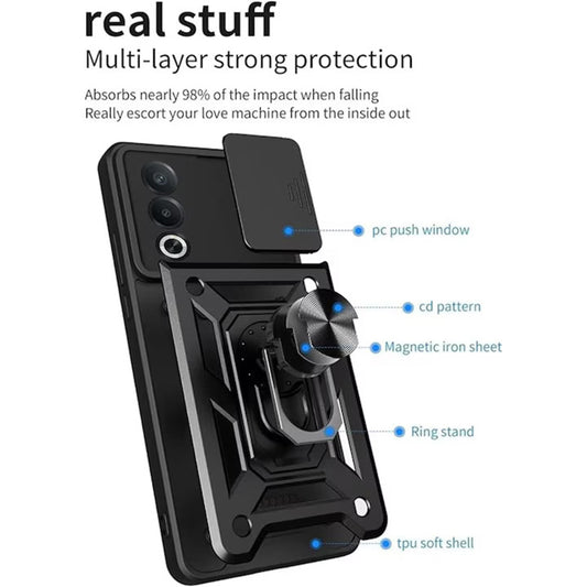 Fodral för Oppo A80, Techsuit, CamShield, Svart