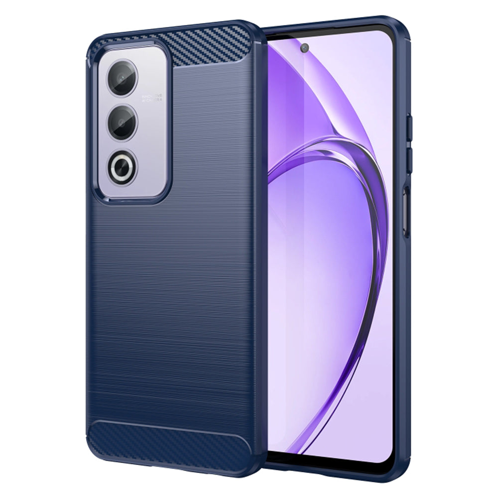 Fodral för Oppo A80, Techsuit, Kolfiber, Blå