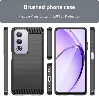 Fodral för Oppo A80, Techsuit, Kolfiber, Svart