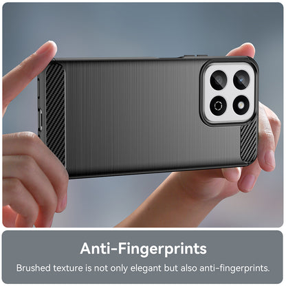 Fodral för Oppo A80, Techsuit, Kolfiber, Svart