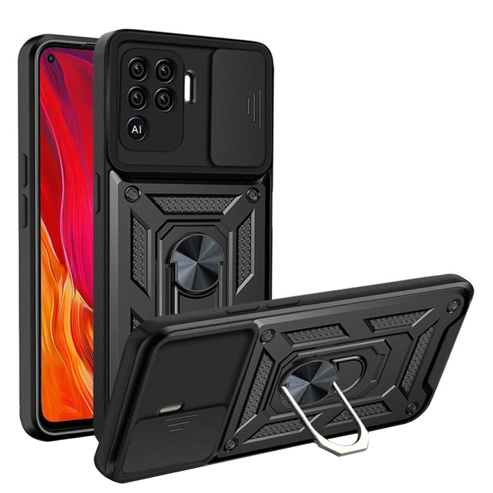 Fodral för Oppo A94 / Reno5 Lite, Techsuit, CamShield, Svart
