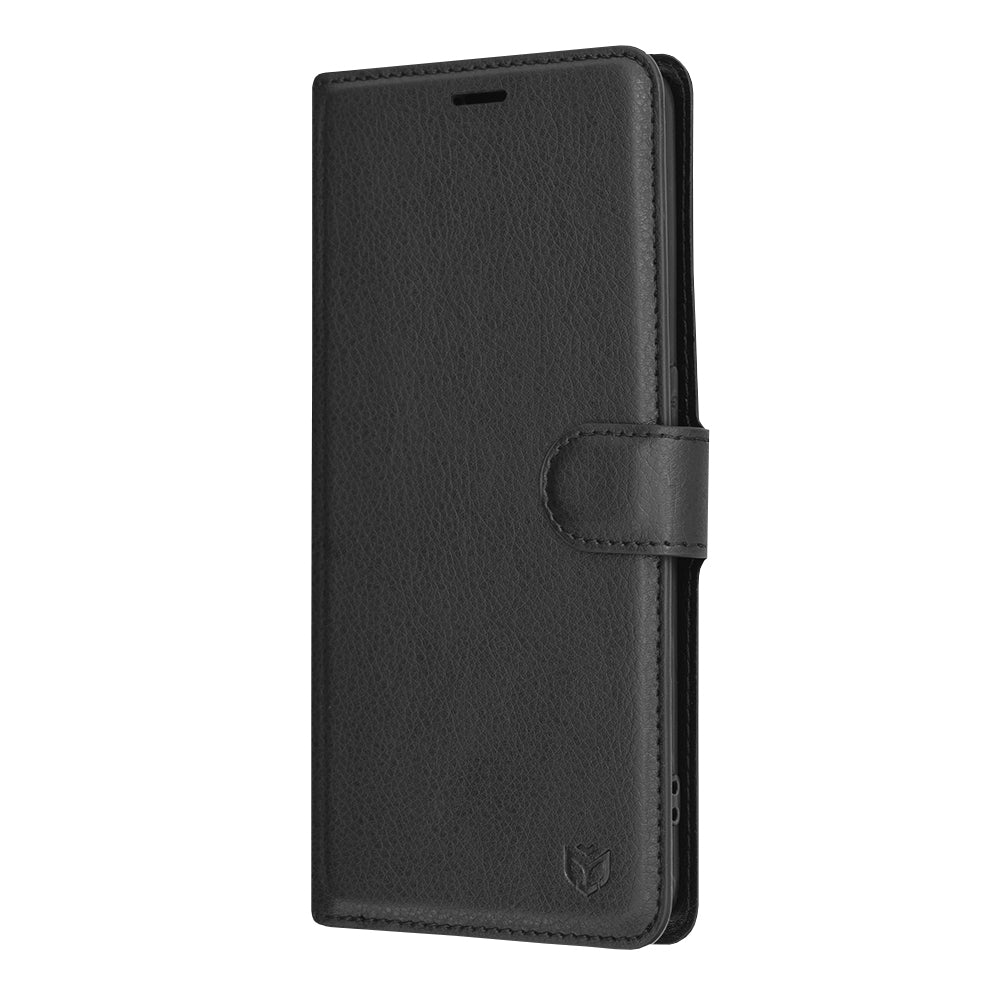 Fodral för Oppo A94 / Reno5 Lite, Techsuit, Läderfolio, Svart