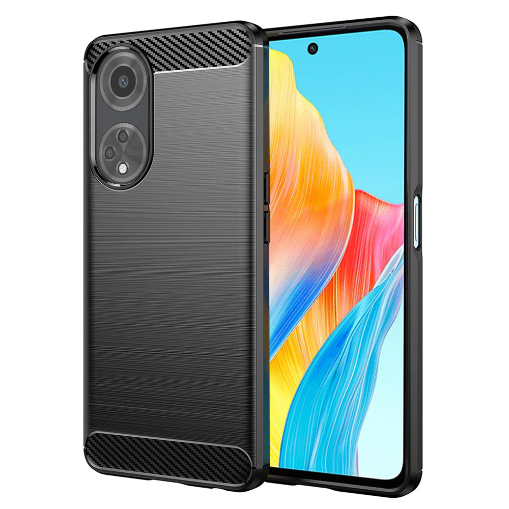 Fodral för Oppo A98, Techsuit, Kolfiber, Svart