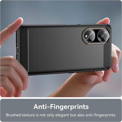 Fodral för Oppo A98, Techsuit, Kolfiber, Svart